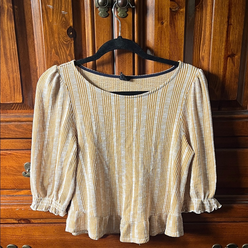 W5 Yellow and White Striped Blouse